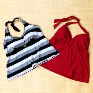 2 Halter Style Tankini Tops sz 22W Worn Once